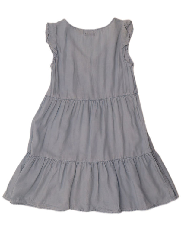 Superdry Womens Tiered Dress UK 6 XS Blue Lyocell
