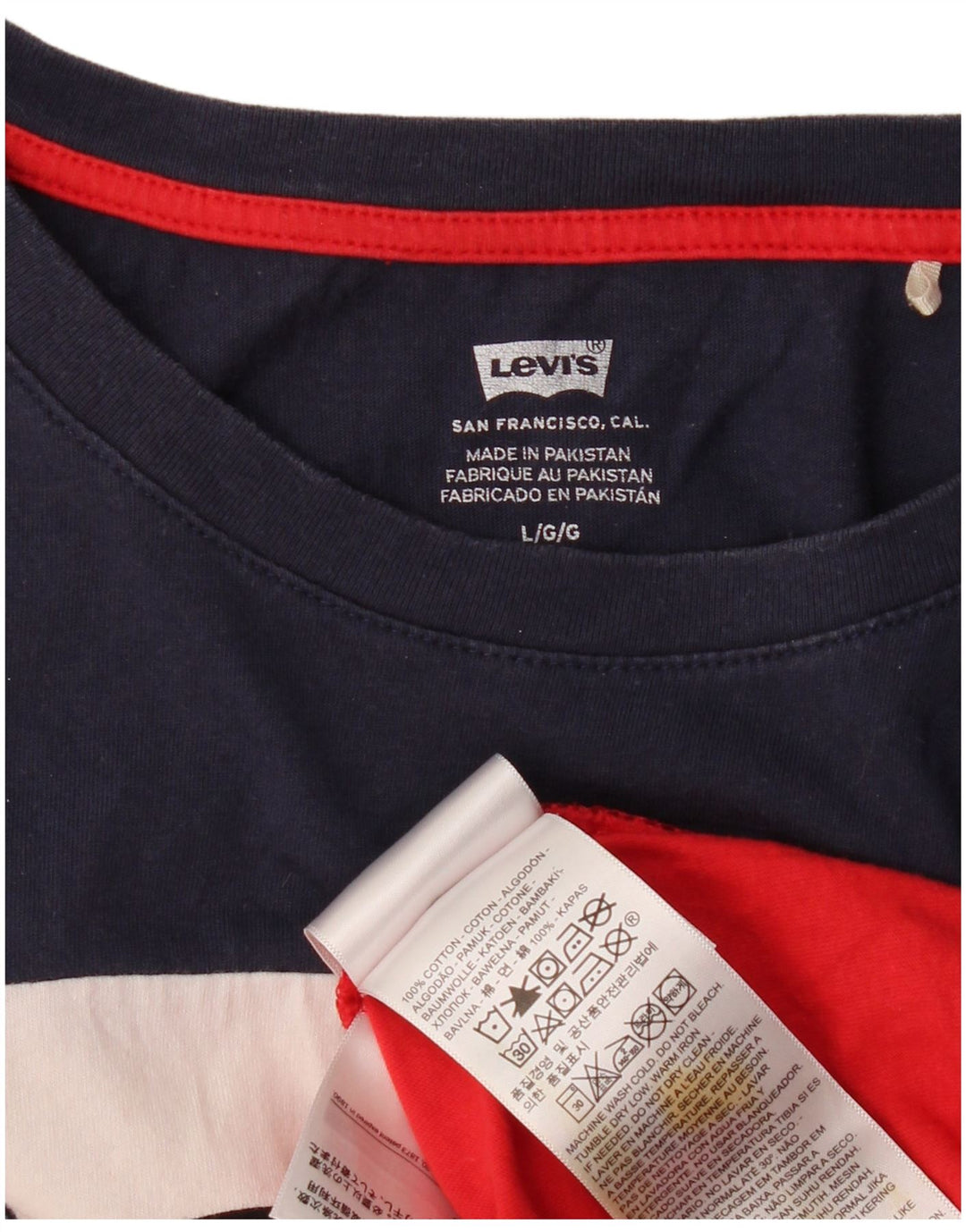 LEVI'S Womens Crop Graphic Vest Top UK 14 Large Multicoloured Colourblock