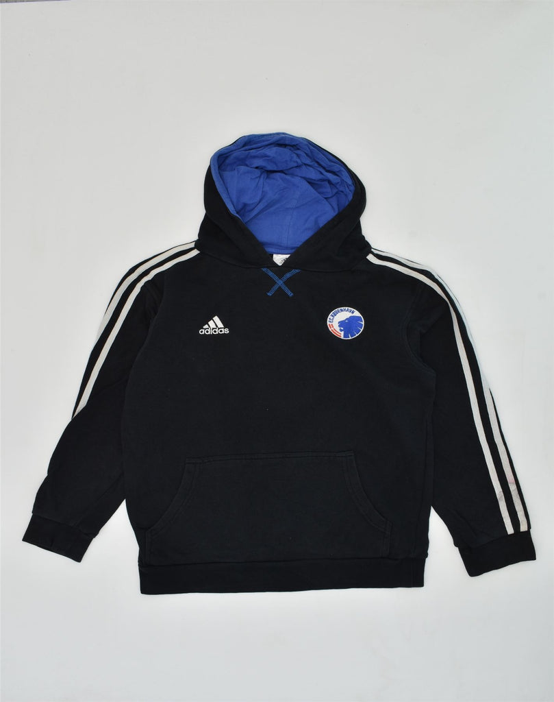 ADIDAS Boys Hoodie Jumper 11-12 Years Black Cotton | Vintage Adidas | Thrift | Second-Hand Adidas | Used Clothing | Messina Hembry 