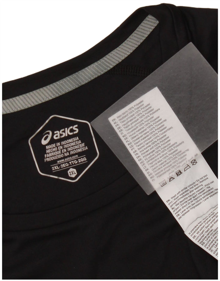 Asics Mens T-Shirt Top 2XL Black Polyester
