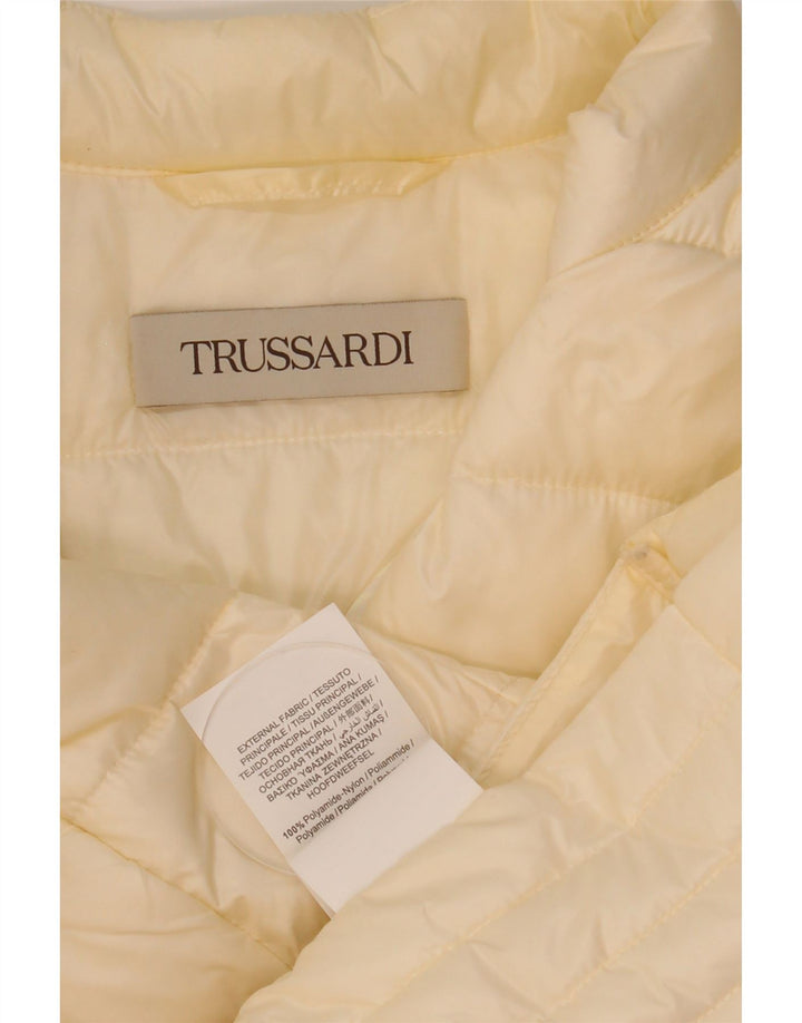 Trussardi Womens Padded Jacket IT 44 Medium Off White Polyester