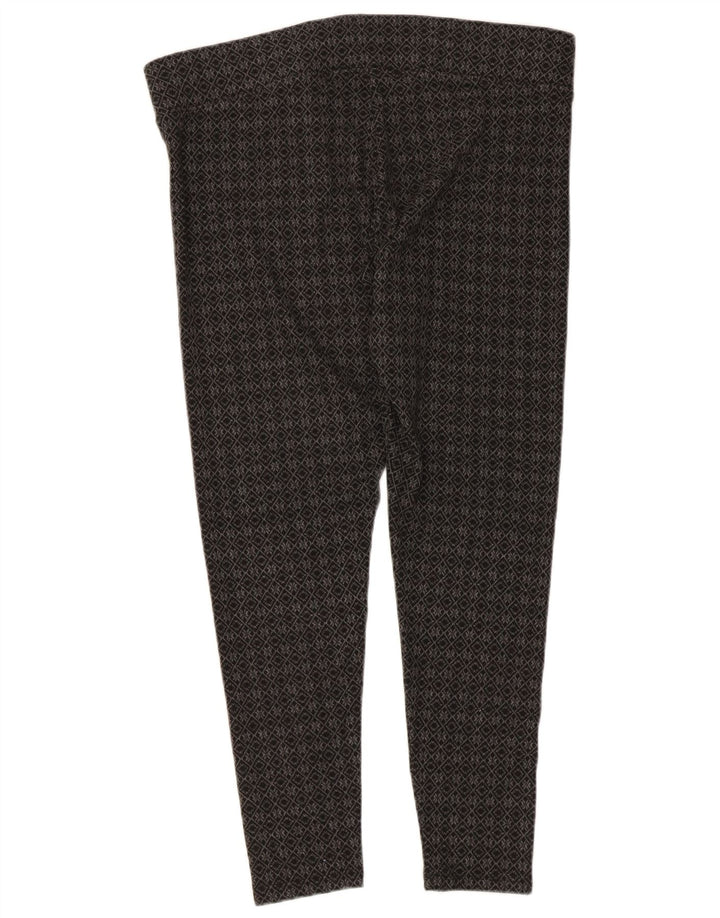 Marks & Spencer Womens Capri Leggings UK 16 Large Grey Geometric Polyester