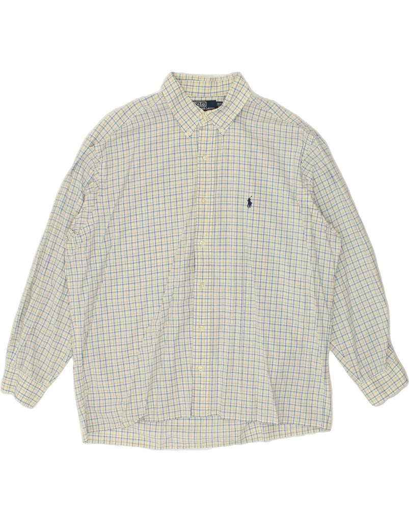 POLO RALPH LAUREN Mens Yarmouth Shirt Size 16 1/2 42 Large Yellow Check | Vintage Polo Ralph Lauren | Thrift | Second-Hand Polo Ralph Lauren | Used Clothing | Messina Hembry 