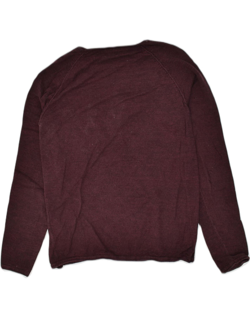 JACK & JONES Mens Boat Neck Jumper Sweater XL Burgundy Cotton | Vintage Jack & Jones | Thrift | Second-Hand Jack & Jones | Used Clothing | Messina Hembry 