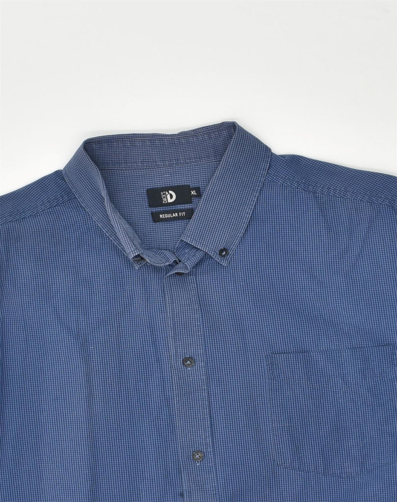 DACK'S Mens Regular Fit Shirt XL Blue Gingham Cotton | Vintage Dack's | Thrift | Second-Hand Dack's | Used Clothing | Messina Hembry 