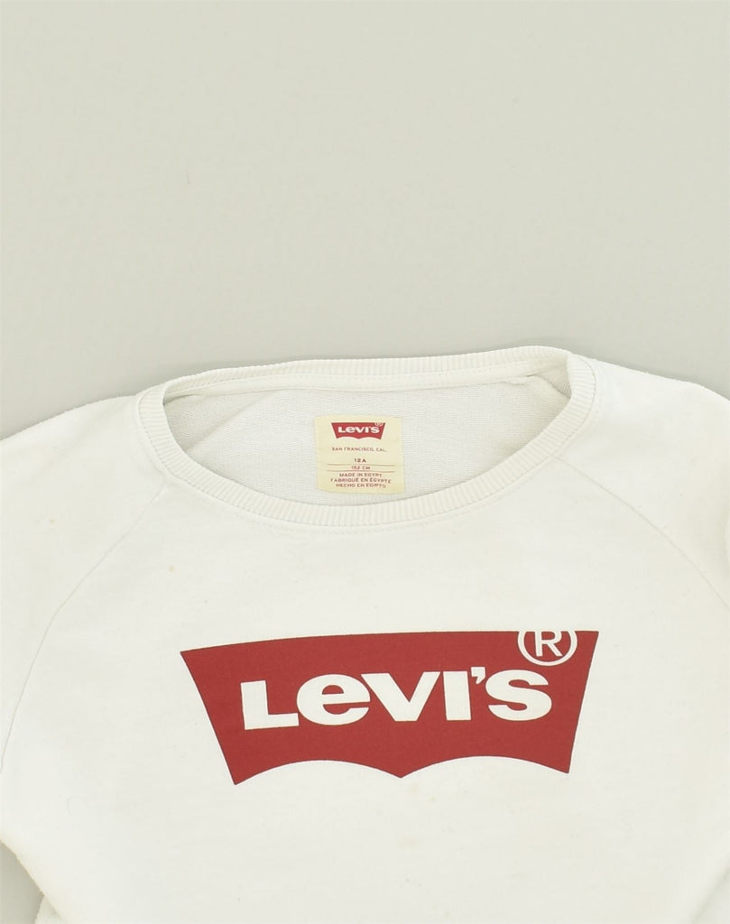 LEVI'S Boys San Francisco Graphic Sweatshirt Jumper 11-12 Years White | Vintage Levi's | Thrift | Second-Hand Levi's | Used Clothing | Messina Hembry 