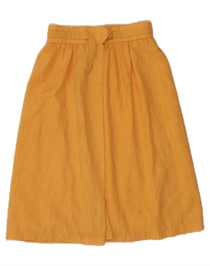 VINTAGE Womens High Waist A-Line Skirt EU 38 Medium W26 Yellow Polyester Vintage Vintage and Second-Hand Vintage from Messina Hembry 