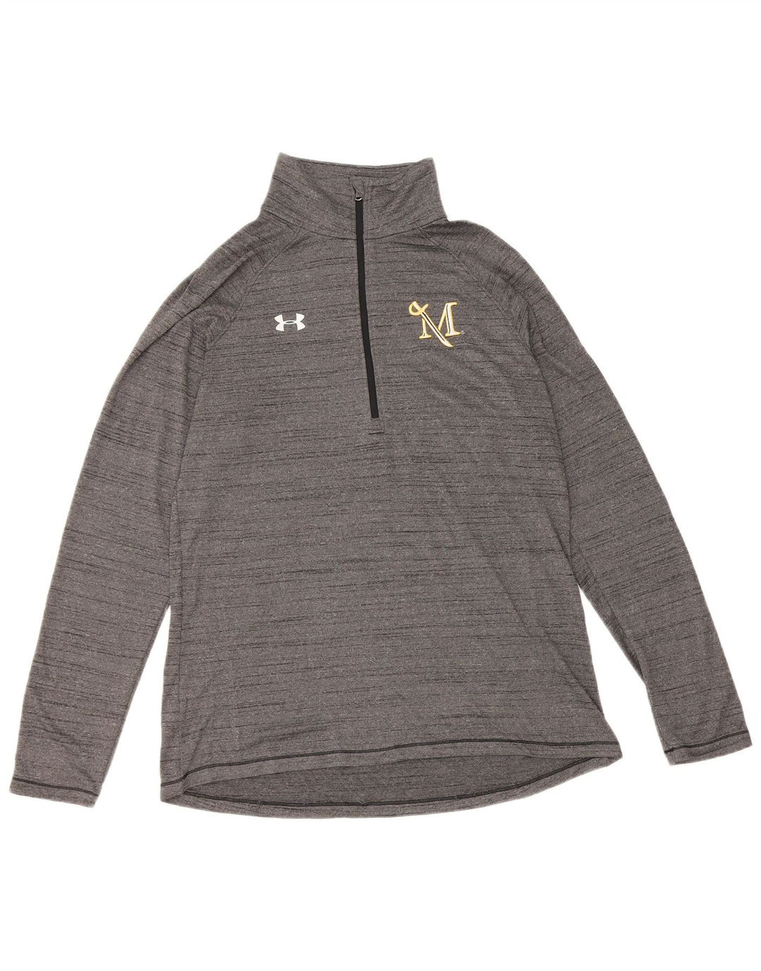 UNDER ARMOUR Mens Heat Gear Zip Neck Pullover Tracksuit Top Medium Grey