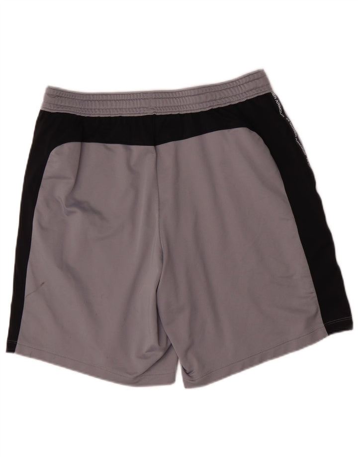 Under Armour Mens Graphic Sport Shorts Large Grey Colourblock Polyester
