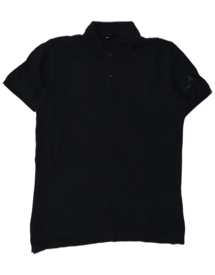 Dkny Mens Graphic Polo Shirt Small Navy Blue Cotton