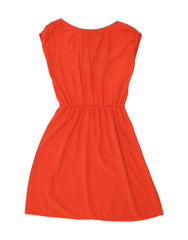 MOSSIMO Womens Sleeveless A-Line Dress UK 10 Small Orange Polyester