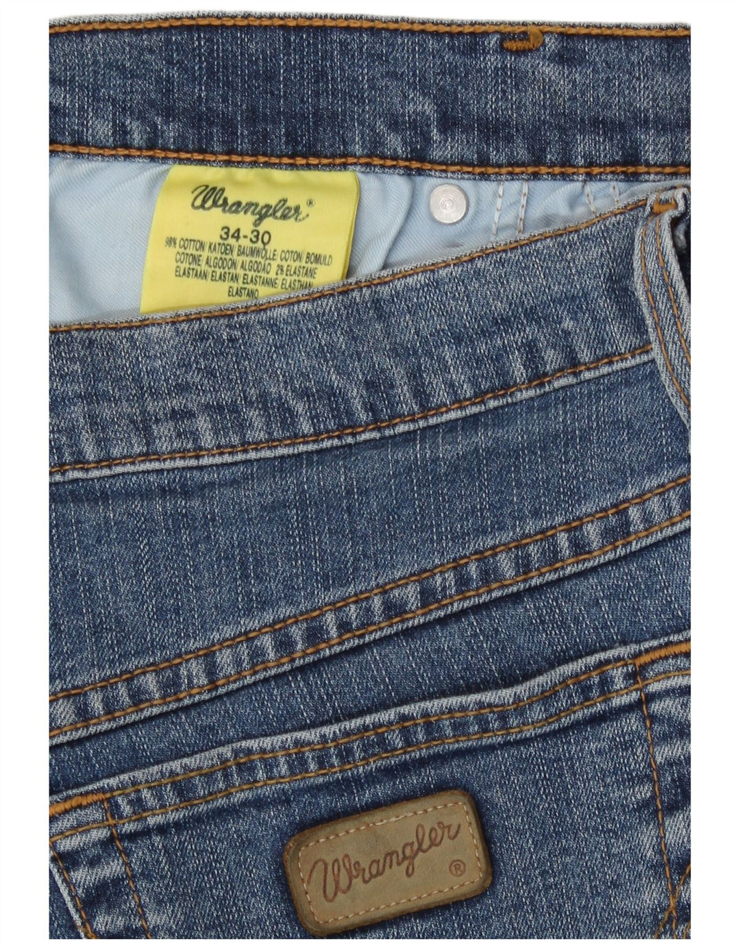 Wrangler Mens Regular Fit Slim Jeans W34 L30 Blue Cotton