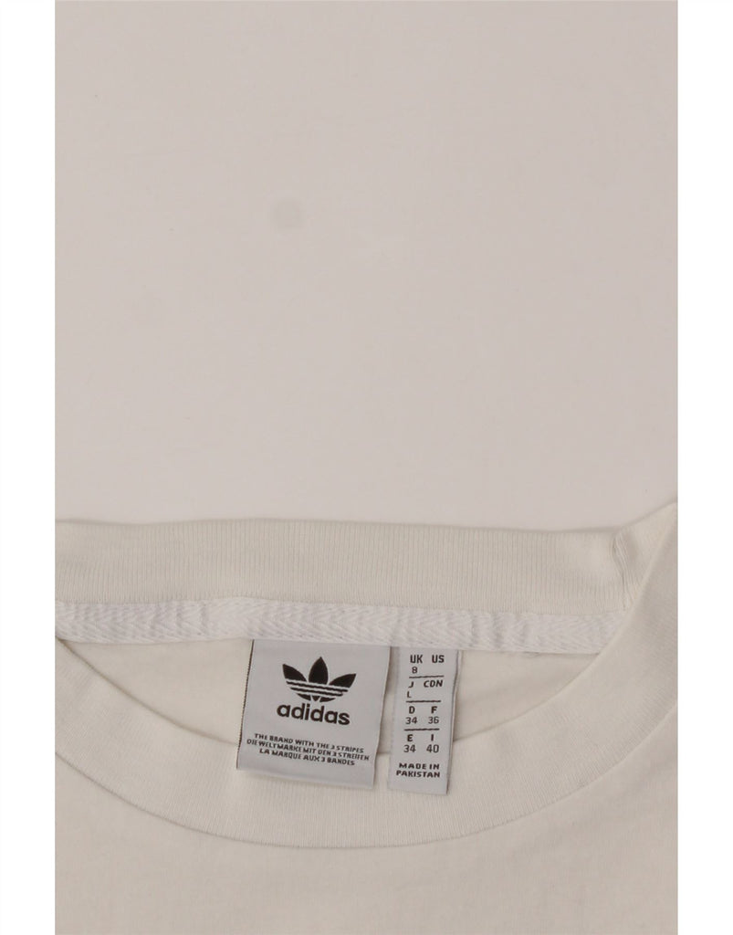 ADIDAS Womens Crop Vest Top UK 8 Small White Cotton Vintage Adidas and Second-Hand Adidas from Messina Hembry 