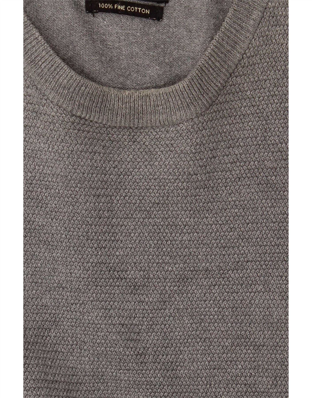 Zara Mens Crew Neck Jumper Sweater Medium Grey Cotton