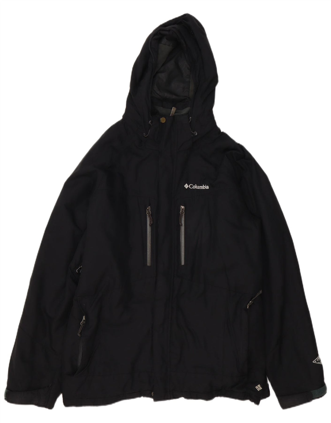 Columbia Mens Hooded Windbreaker Jacket UK 40 Large Black Polyester