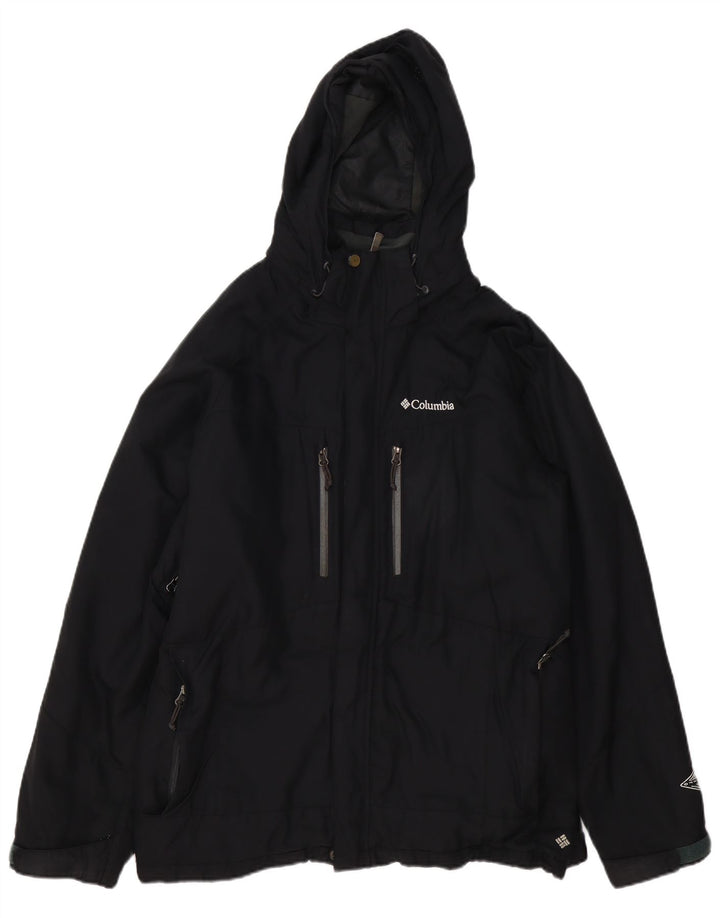 Columbia Mens Hooded Windbreaker Jacket UK 40 Large Black Polyester