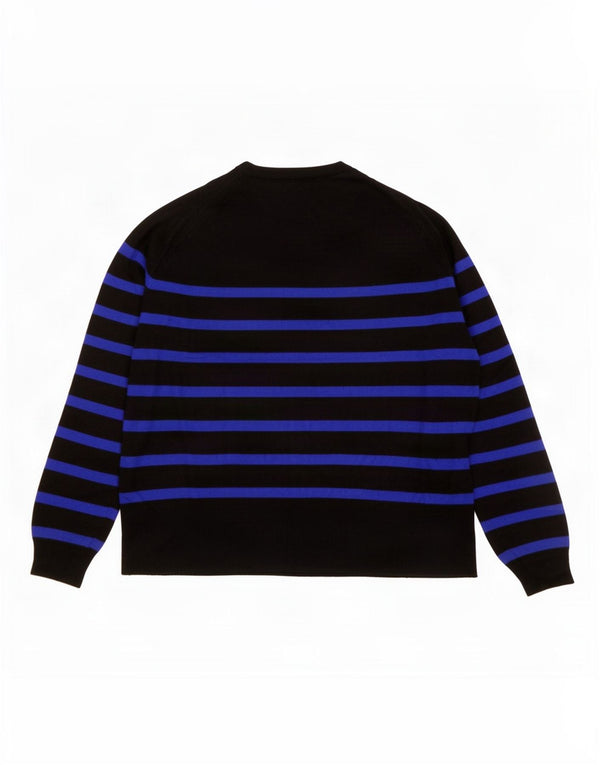 Zara Womens Boat Neck Jumper Sweater UK 16 Large Black Striped