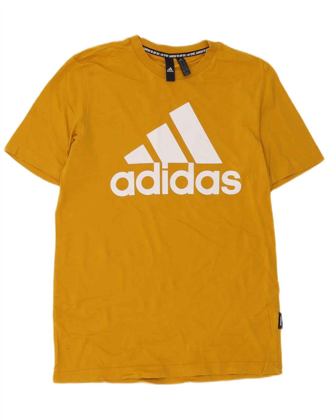 Adidas Mens Graphic T-Shirt Top Small Yellow Cotton