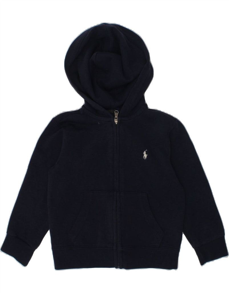 POLO RALPH LAUREN Girls Zip Hoodie Sweater 2-3 Years Navy Blue Cotton | Vintage Polo Ralph Lauren | Thrift | Second-Hand Polo Ralph Lauren | Used Clothing | Messina Hembry 