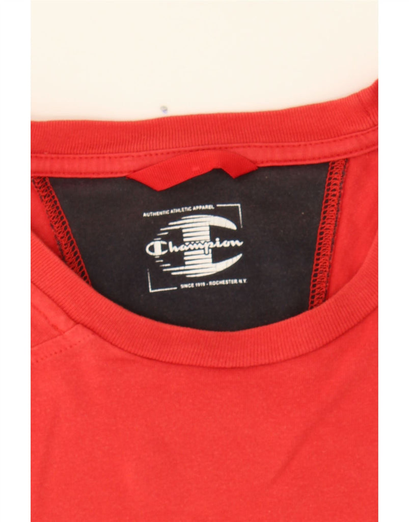 CHAMPION Mens Graphic T-Shirt Top Medium Red Cotton Vintage Champion and Second-Hand Champion from Messina Hembry 