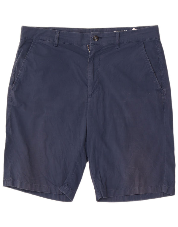 North Sails Mens Regular Fit Chino Shorts W33 Medium Navy Blue Cotton