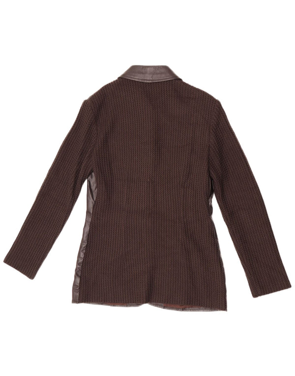 Penny Pull Womens 5 Button Blazer Jacket IT 42 Medium Brown Acrylic