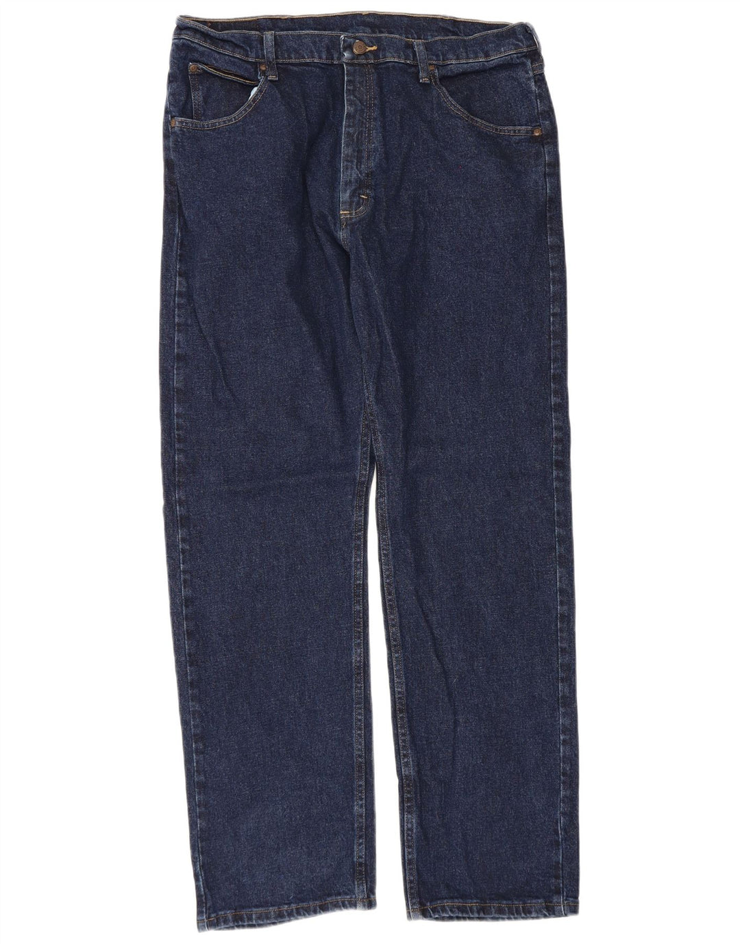 Wrangler Mens Straight Jeans W36 L32 Navy Blue Cotton