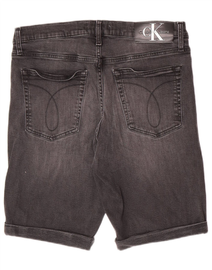 Calvin Klein Mens Slim Denim Shorts W33 Medium Grey Cotton