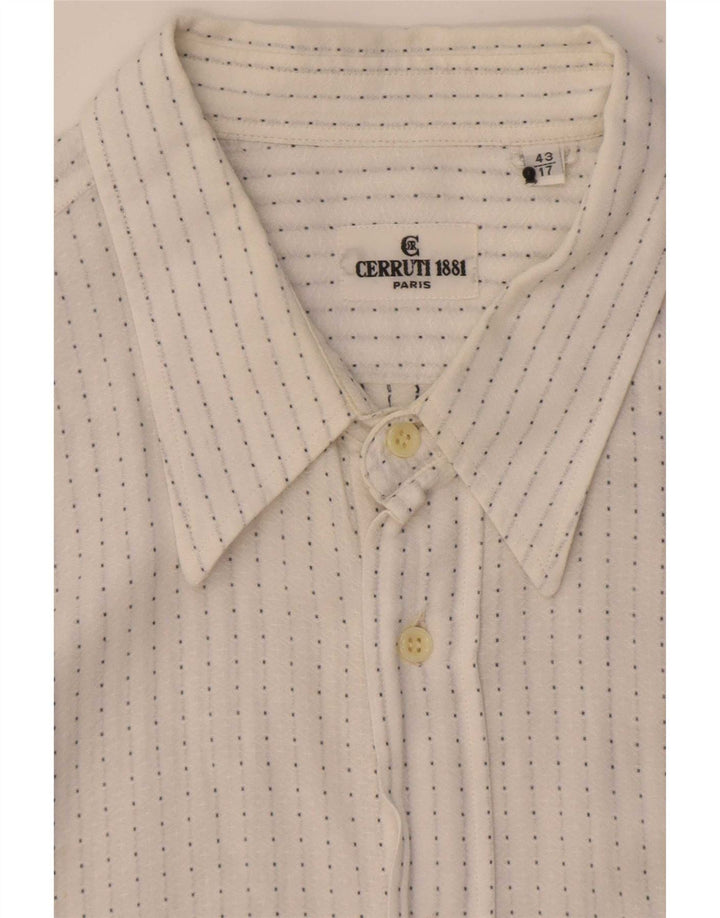 Cerruti 1881 Mens Shirt Size 43 17 XL White Spotted