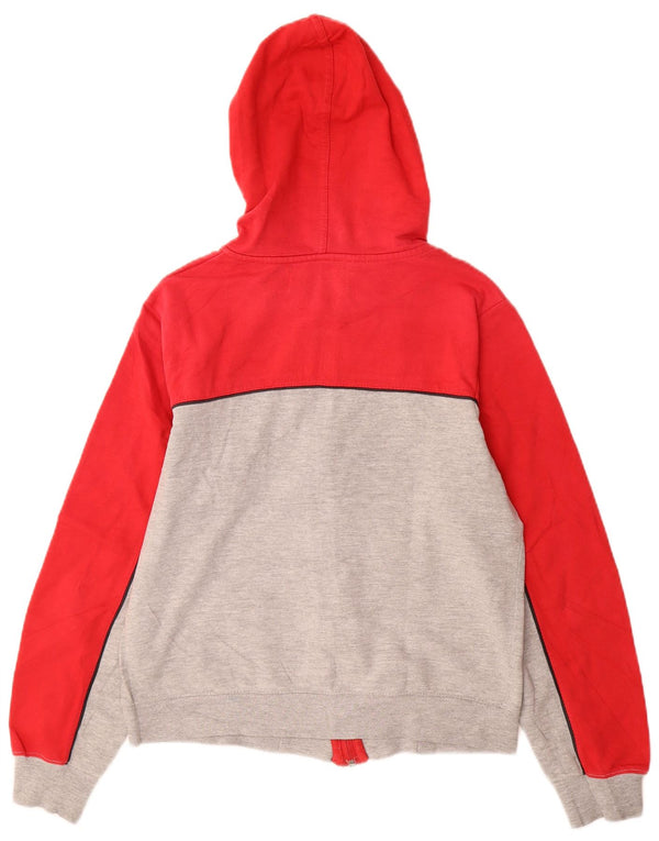 KAPPA Womens Zip Hoodie Sweater UK 10 Small Red Colourblock Cotton