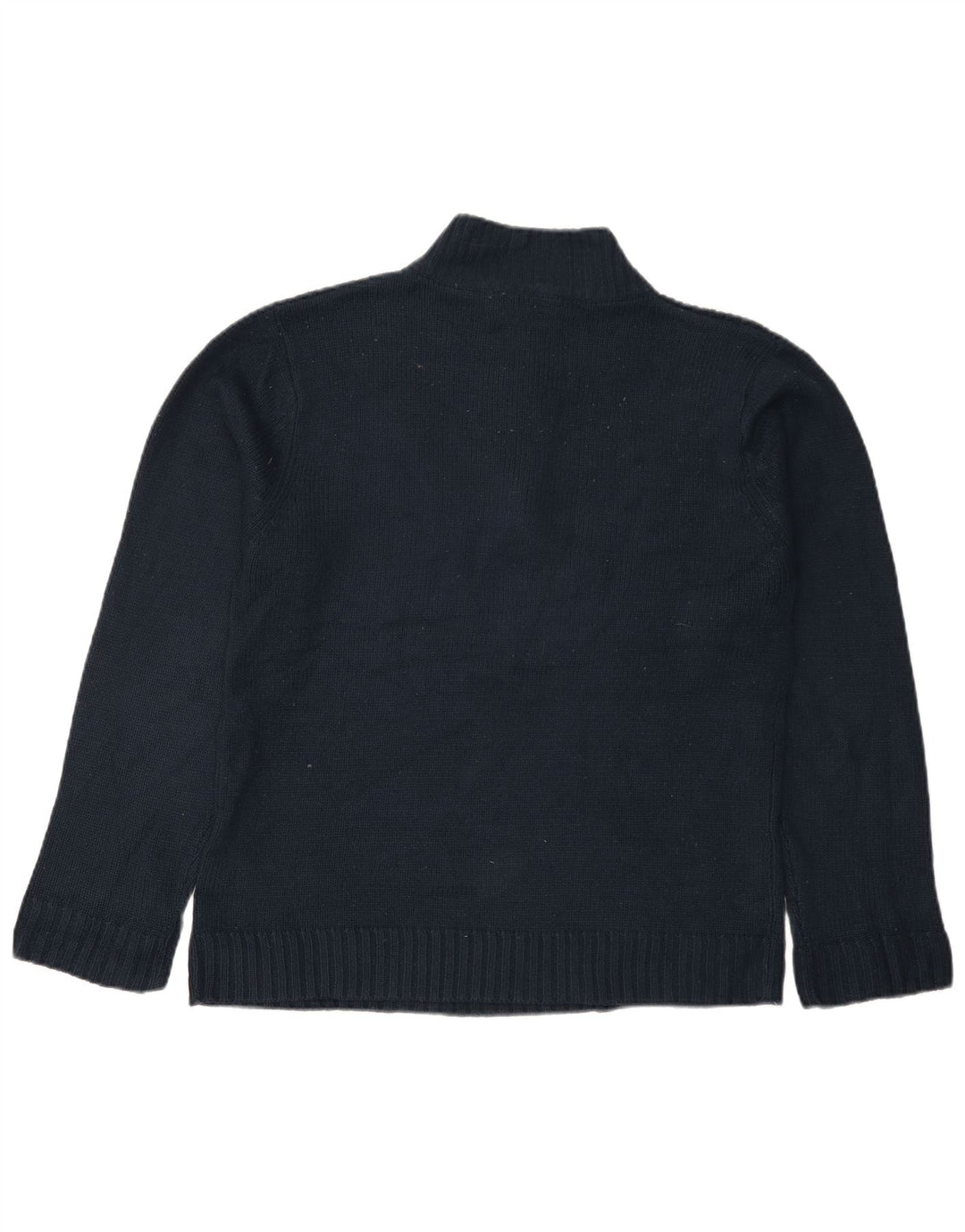 PIERRE CARDIN Mens Zip Neck Jumper Sweater Medium Navy Blue Acrylic