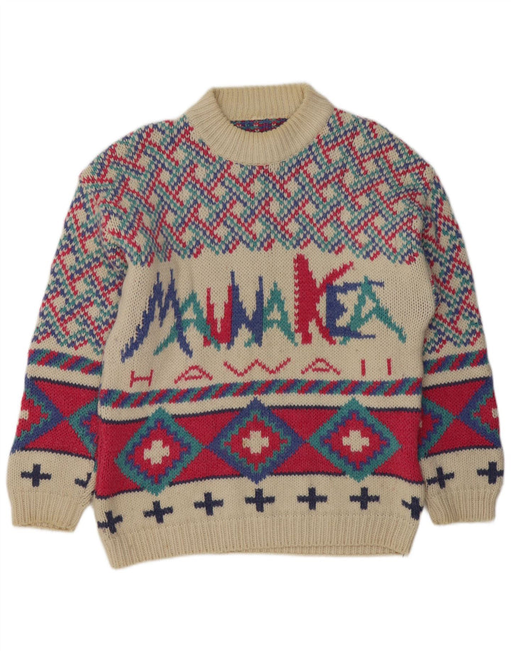 Mauna Kea Mens Crew Neck Jumper Sweater Medium Multicoloured Geometric