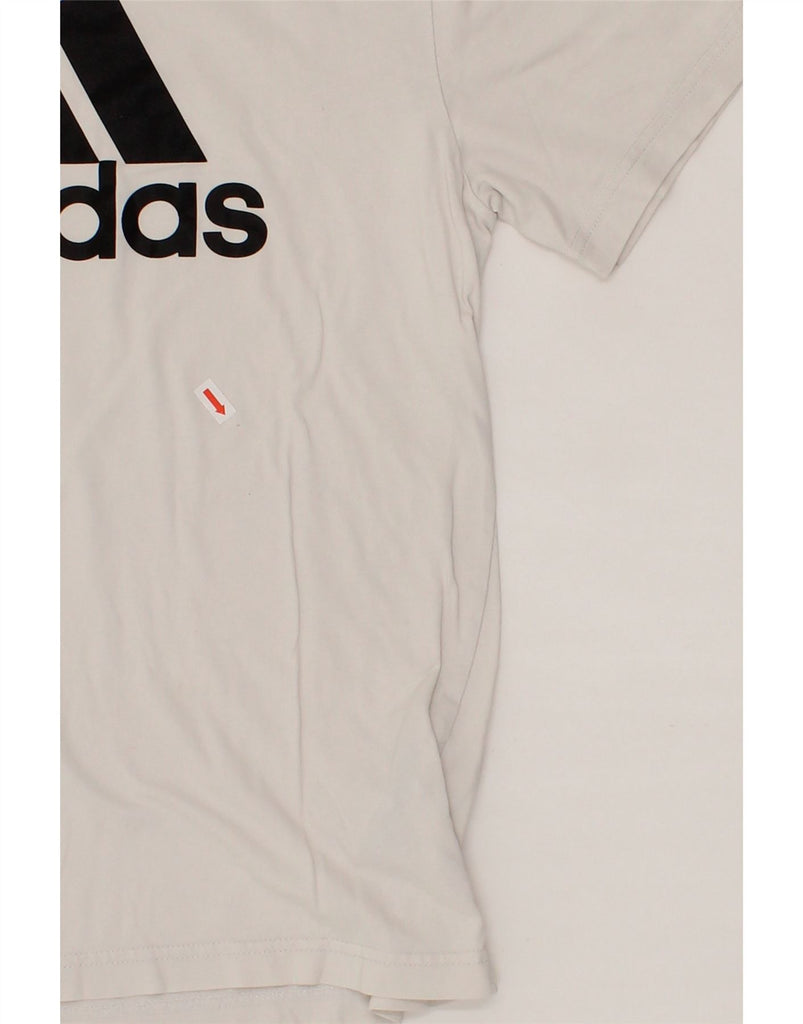 ADIDAS Womens Graphic T-Shirt Top UK 12 Medium White Cotton Vintage Adidas and Second-Hand Adidas from Messina Hembry 