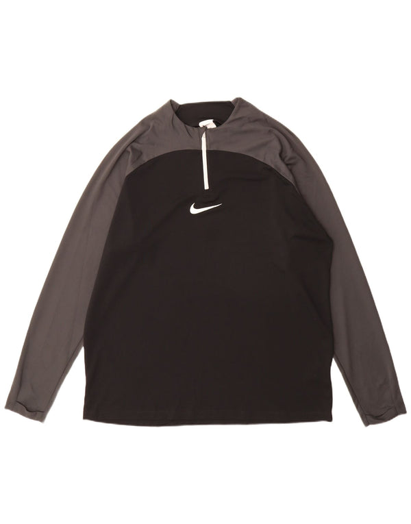 Nike Mens Dri Fit Top Long Sleeve XL Black Colourblock