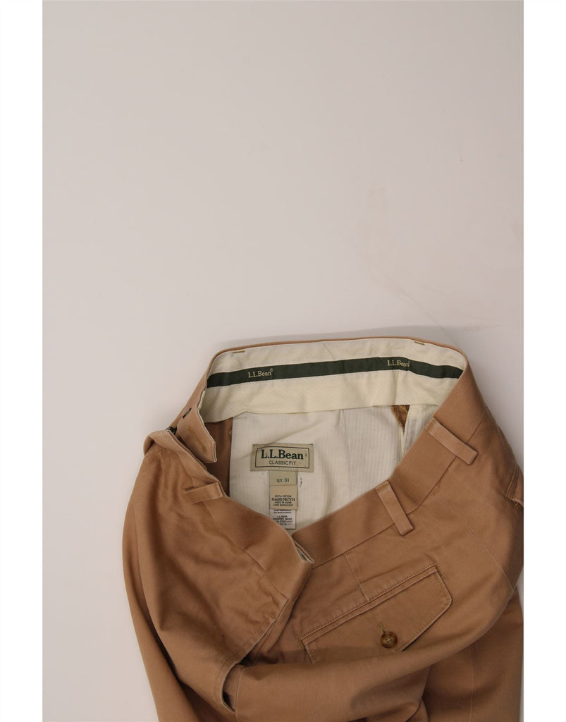 L.L.BEAN Mens Classic Fit Straight Chino Trousers W31 L31 Beige Cotton Vintage L.L.Bean and Second-Hand L.L.Bean from Messina Hembry 