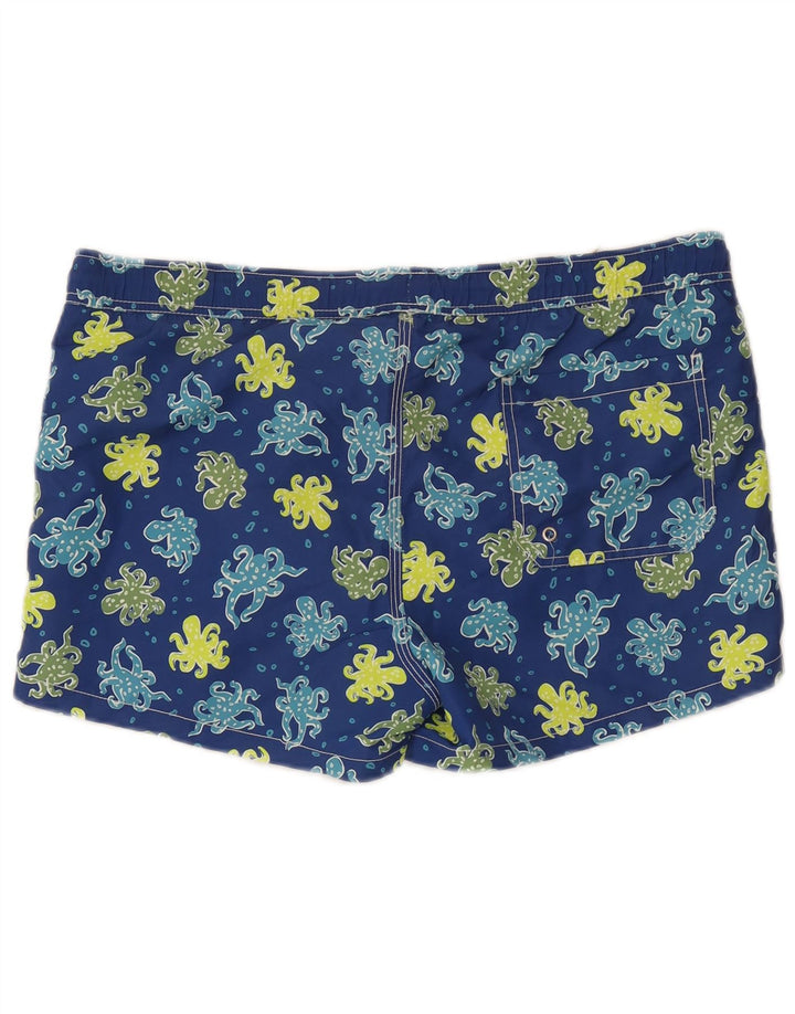 Benetton Mens Abstract Pattern Swimming Shorts XL Blue