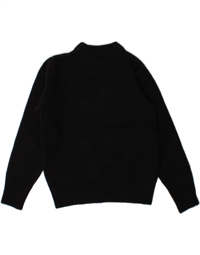 BENETTON Boys Graphic Crew Neck Jumper Sweater 13-14 Years Black | Vintage Benetton | Thrift | Second-Hand Benetton | Used Clothing | Messina Hembry 