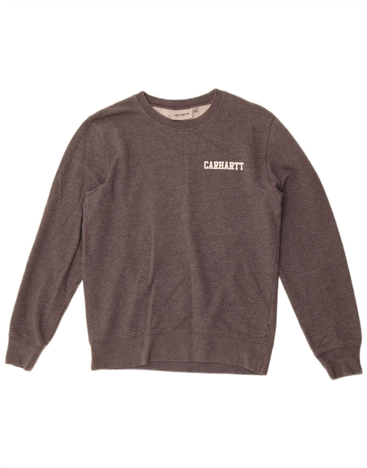 Carhartt Mens Graphic Sweatshirt Jumper XS Grey Flecked Cotton