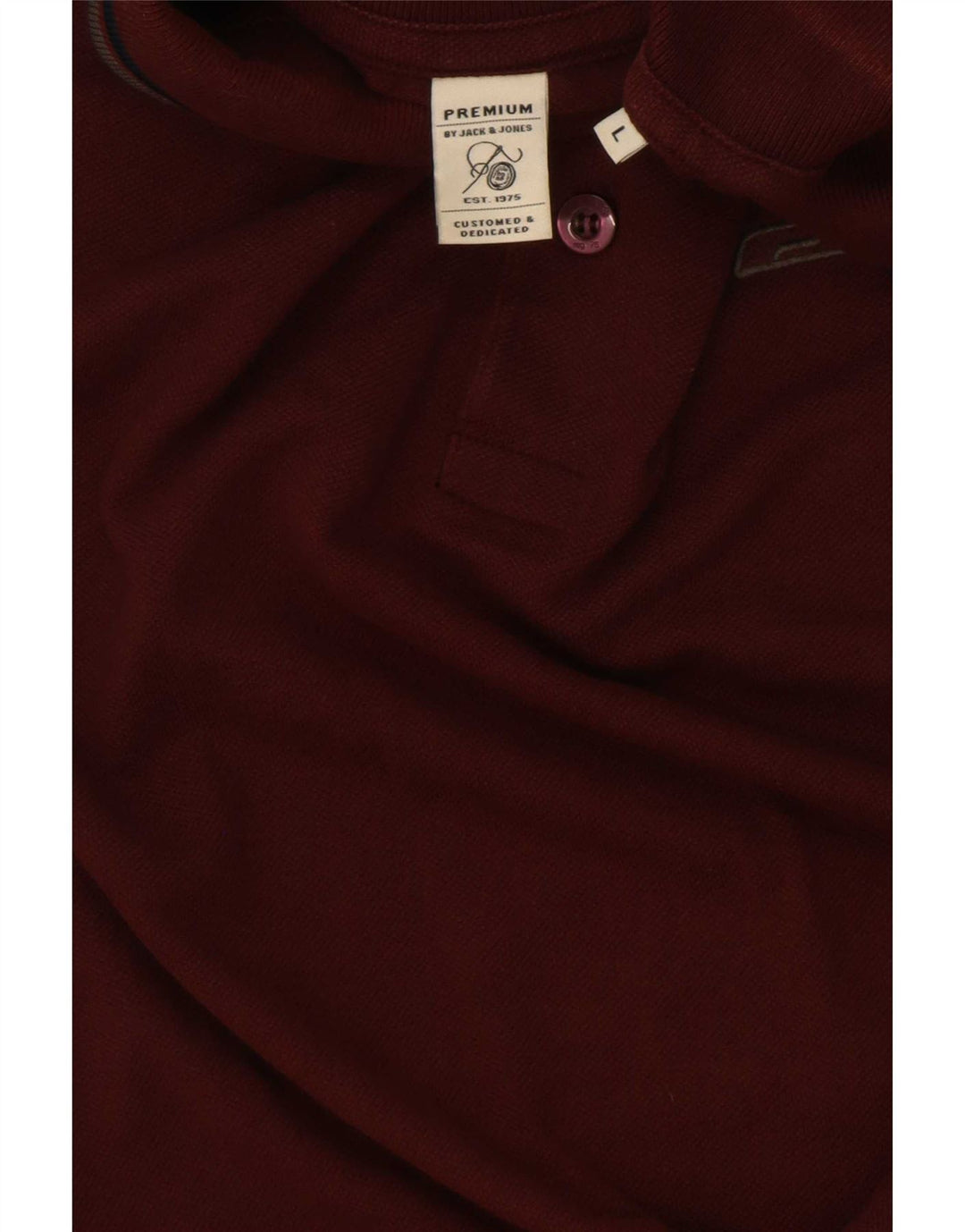 Jack & Jones Mens Polo Shirt Large Burgundy