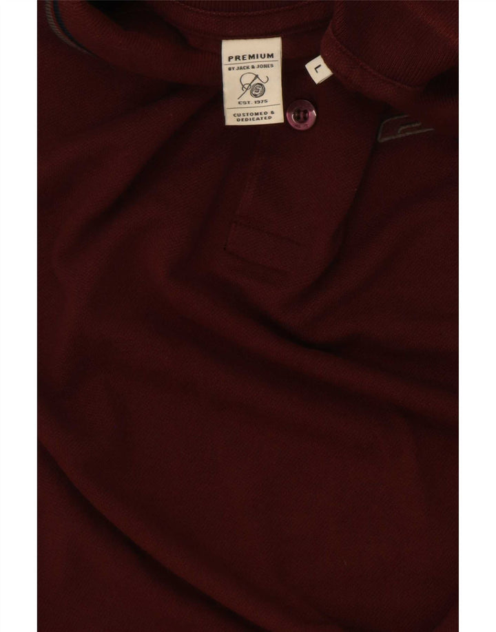 Jack & Jones Mens Polo Shirt Large Burgundy