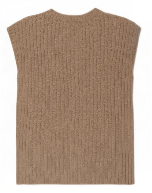 Zara Womens Oversized Vest Tank Top UK 14 Medium Grey Cotton