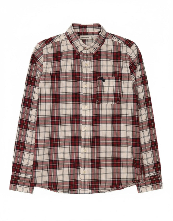 Abercrombie & Fitch Boys Flannel Shirt 13-14 Years Red Check Cotton