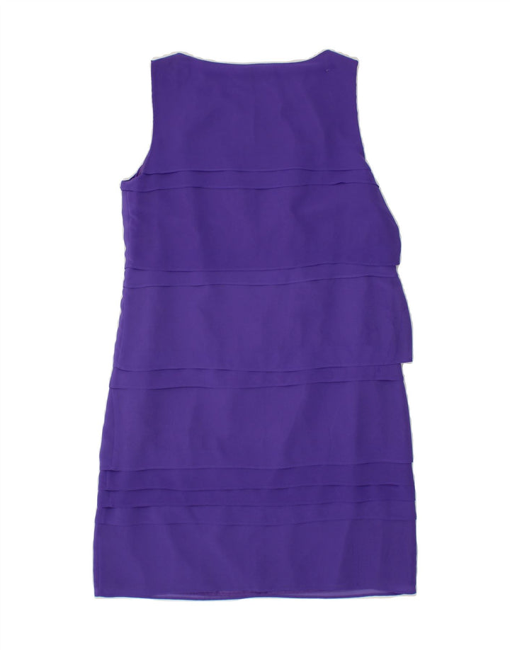 DEBENHAMS Womens Sleeveless Tiered Dress UK 14 Medium  Purple Polyester Vintage Debenhams and Second-Hand Debenhams from Messina Hembry 