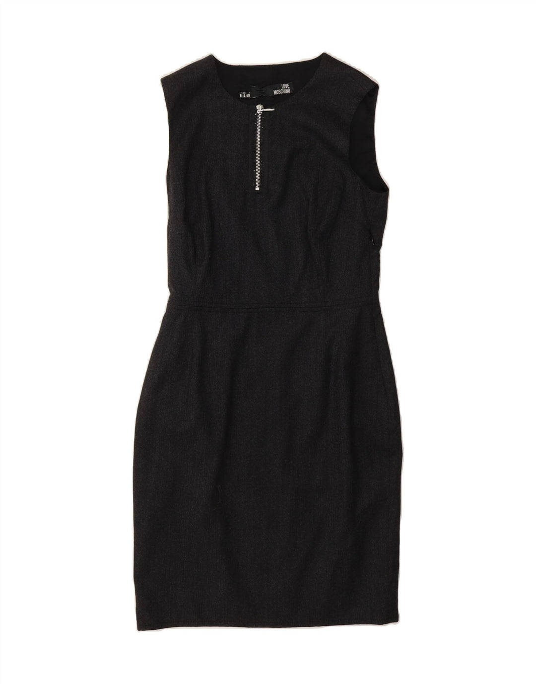 MOSCHINO Womens Sleeveless Sheath Dress IT 40 Small Grey Wool Vintage Moschino and Second-Hand Moschino from Messina Hembry 