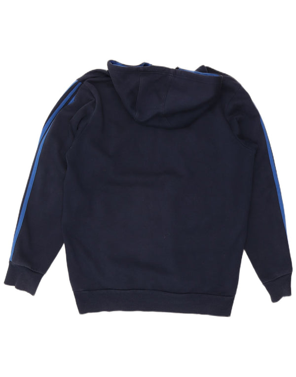 Adidas Mens Graphic Zip Hoodie Sweater Large Navy Blue Cotton