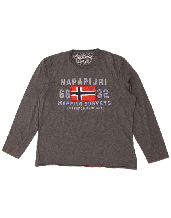 Napapijri Mens Geographic Graphic Top Long Sleeve XL Grey