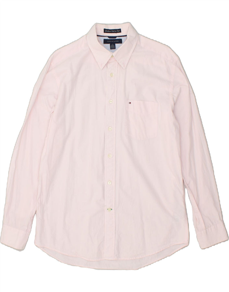 TOMMY HILFIGER Mens Shirt Large Pink Cotton | Vintage Tommy Hilfiger | Thrift | Second-Hand Tommy Hilfiger | Used Clothing | Messina Hembry 