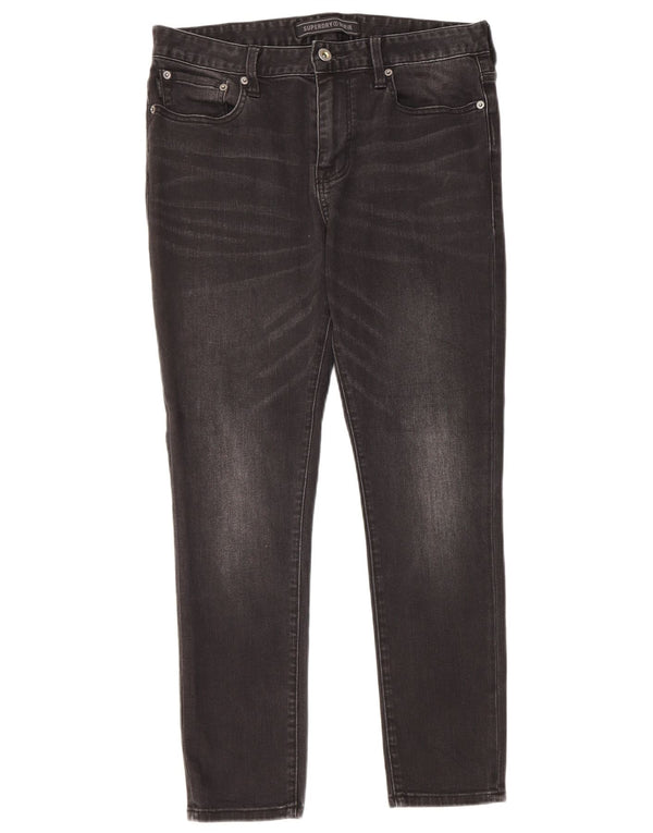 Superdry Mens Skinny Jeans  W32 L27 Black Cotton