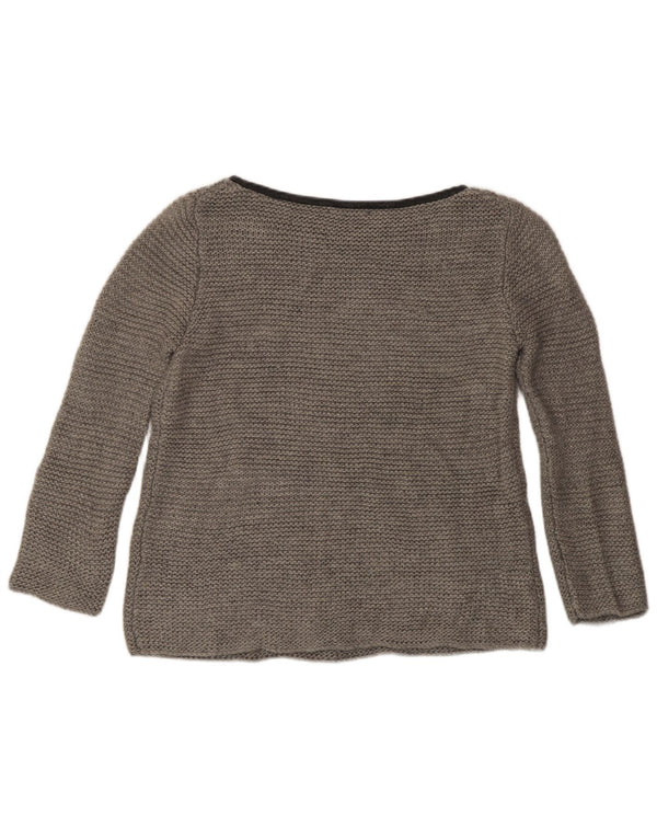 Zara Womens Boat Neck Jumper Sweater UK 14 Medium Grey