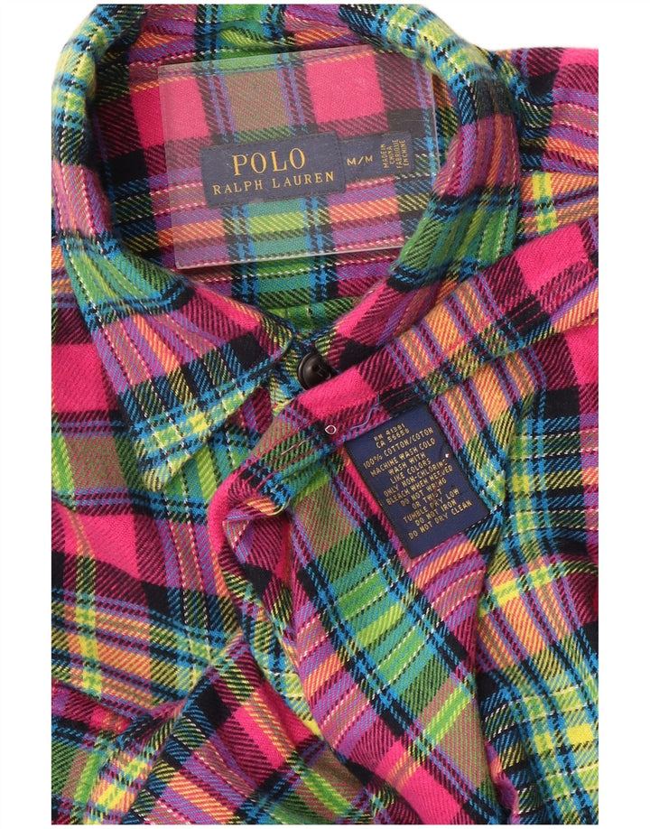 RALPH LAUREN Mens Flannel Shirt Medium Multicoloured Check Cotton